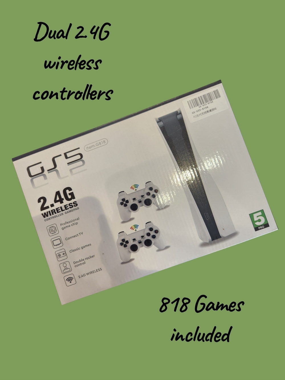 Wireless Gaming Console, 2 Contollers, 800+ Games Included NIB